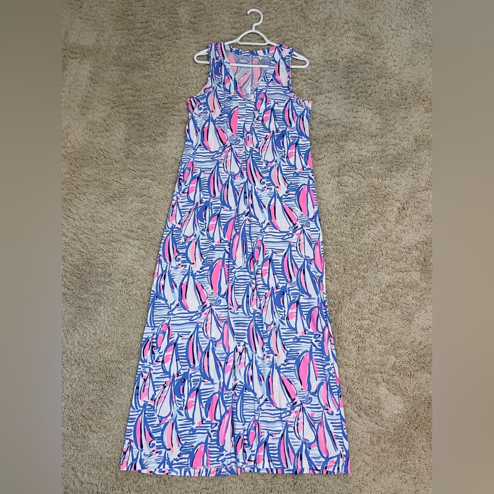Lilly Pulitzer red right return sailboat maxi nwot medium